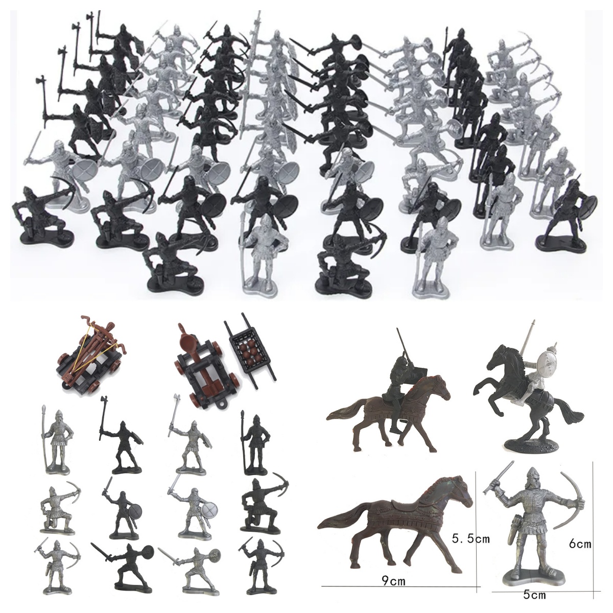 Board Game Risk - Mittelalterliche Militär-Kriegsfiguren Antike Soldaten-Streitwagen Pferde Statische