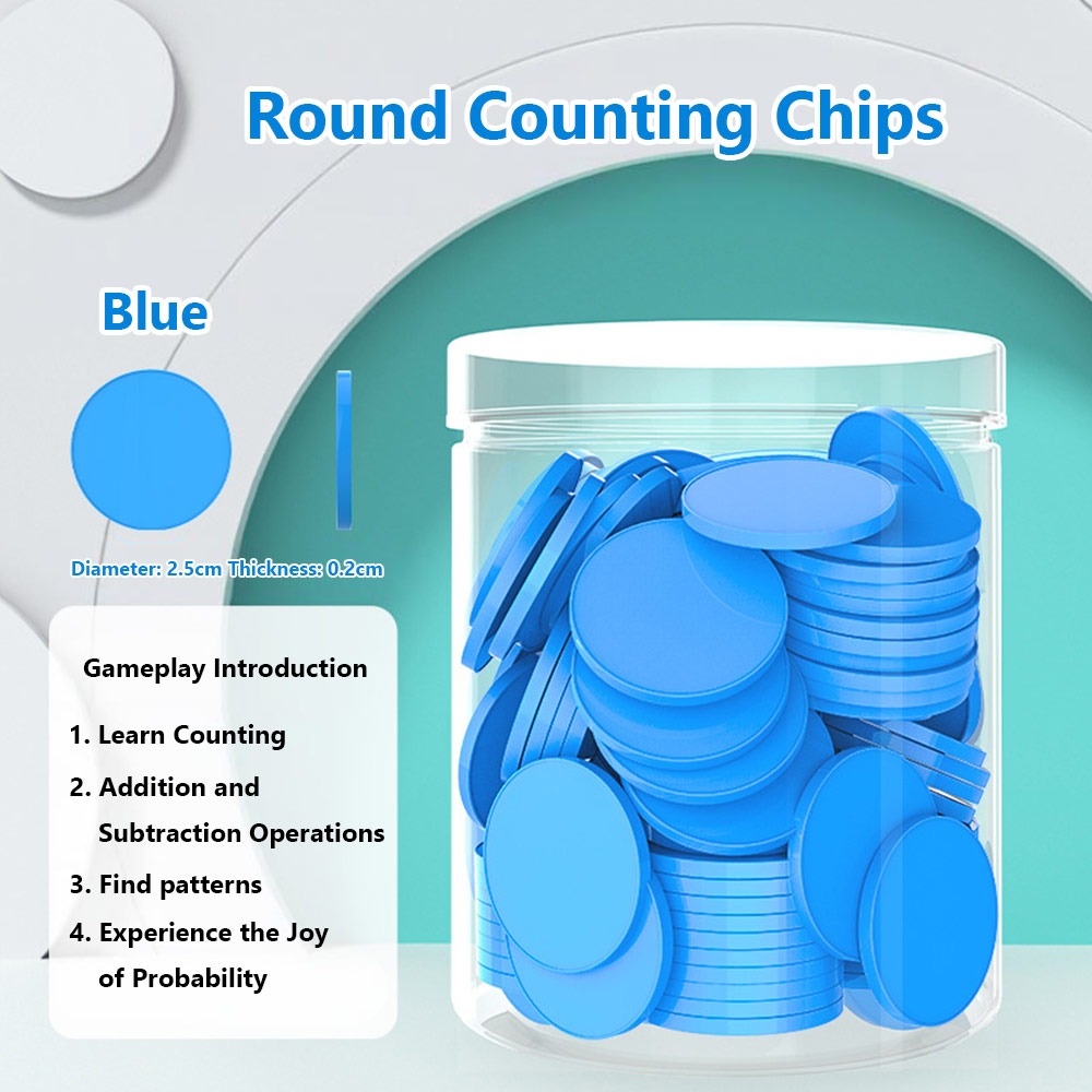 Board Game Quiz - 100 Stück Plastik-Zählchips für Addition und