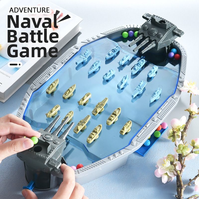 Board Game For 3 Players - Klassisches Marine-Kampfspiel für 2 Spieler: Murmelschieß-Brettspiel